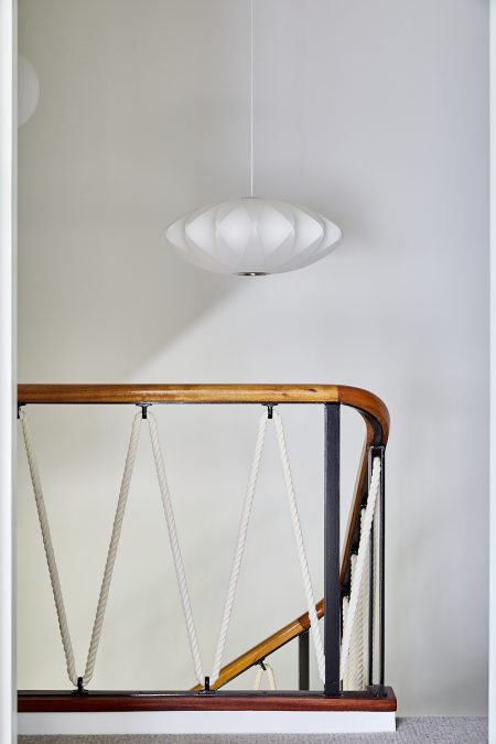 Original mid-century staircase and lighting by George Nelson